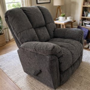 كرسي استرخاء Lucas | تصميم وصناعة أمريكية | كرسي هزاز مع تحكم يدوي | نظام يدوي سهل الاستخدام | اللون رمادي. photo review