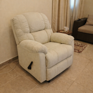 كرسي استرخاء| ثابت - خامة مخملية - ضمان 5 سنوات - بيج فاتح photo review