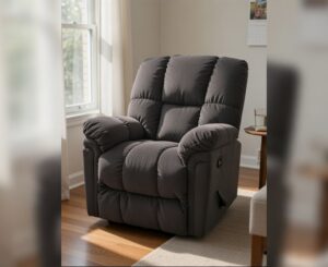 كرسي استرخاء Lucas | تصميم وصناعة أمريكية | كرسي هزاز مع تحكم يدوي | نظام يدوي سهل الاستخدام | اللون رمادي. photo review